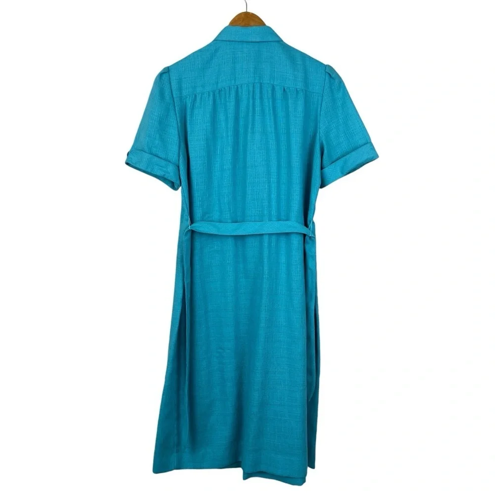 Vintage 1960s Schrader Sport Petite Womens Blue Dress Size 12 Petite - Picture 3 of 7